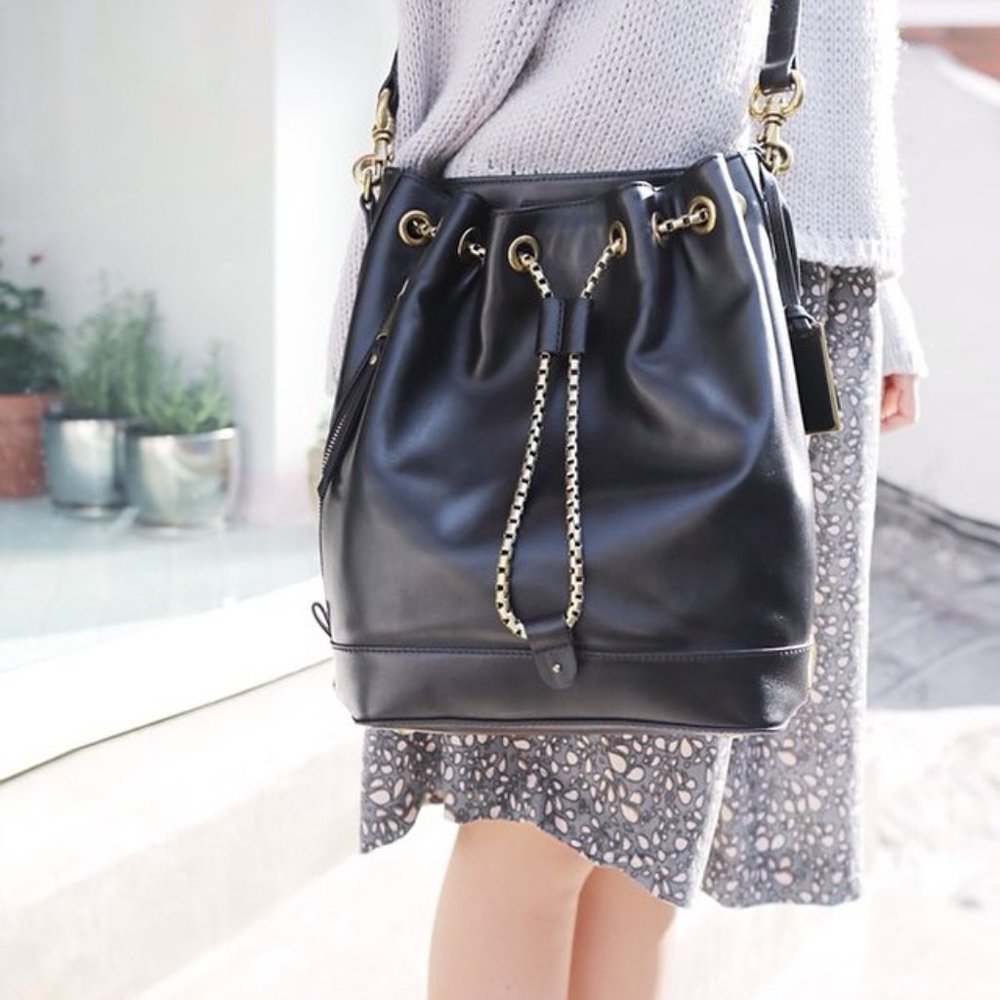 Joy Gryson Chain Navy (Blue) Bucket Bag